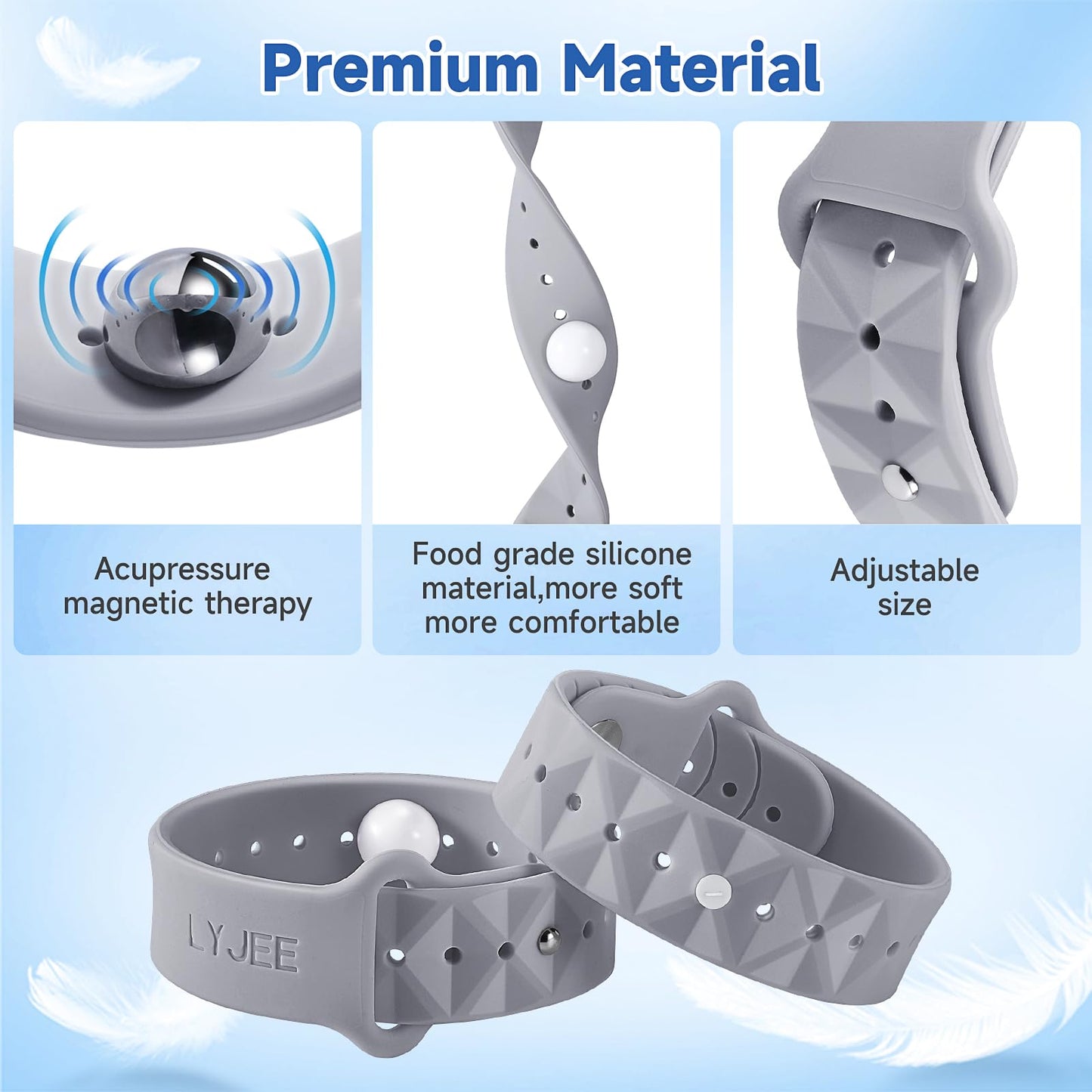LYJEE Motion Sickness Bands – Nausea Relief for Adults & Kids While Traveling
