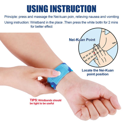 LYJEE Motion Sickness Bands for Kids - Travel Nausea Relief Wristbands (Drug-Free)