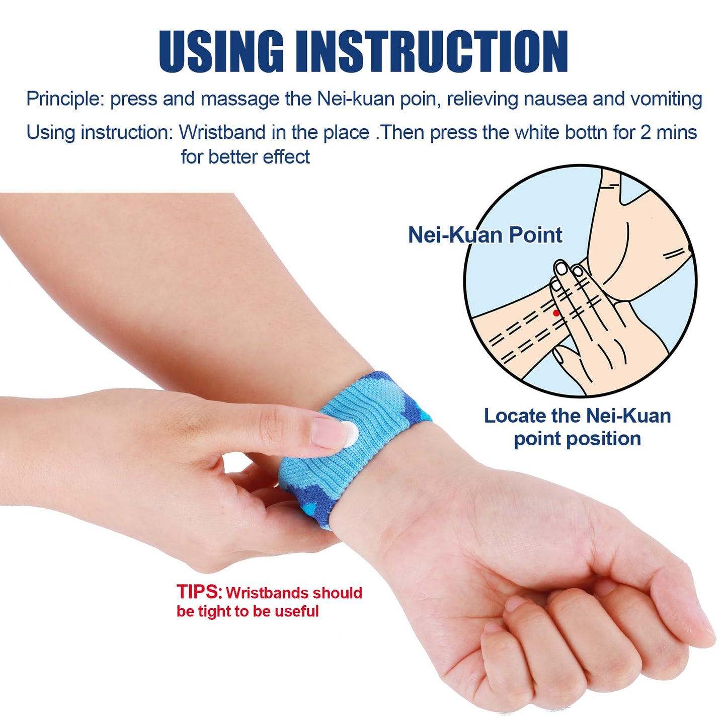 LYJEE Motion Sickness Bands for Kids - Travel Nausea Relief Wristbands (Drug-Free)