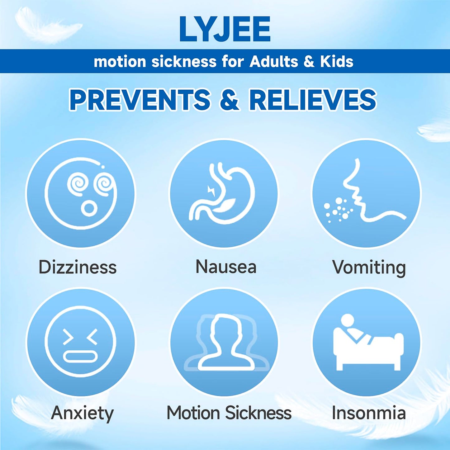 LYJEE Motion Sickness Bands – Quick, Drug-Free Nausea Relief for Travel (Adults & Kids)