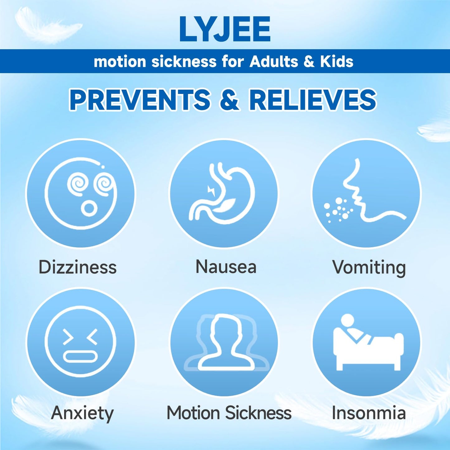 LYJEE Motion Sickness Bands - Adjustable Acupressure Wristbands for Nausea, Morning Sickness & Anxiety | Dark Blue