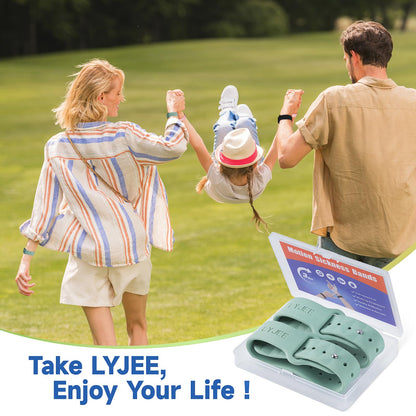 LYJEE Motion Sickness Bands – Non-Drug Nausea Relief Wristbands (Green) for Adults & Kids