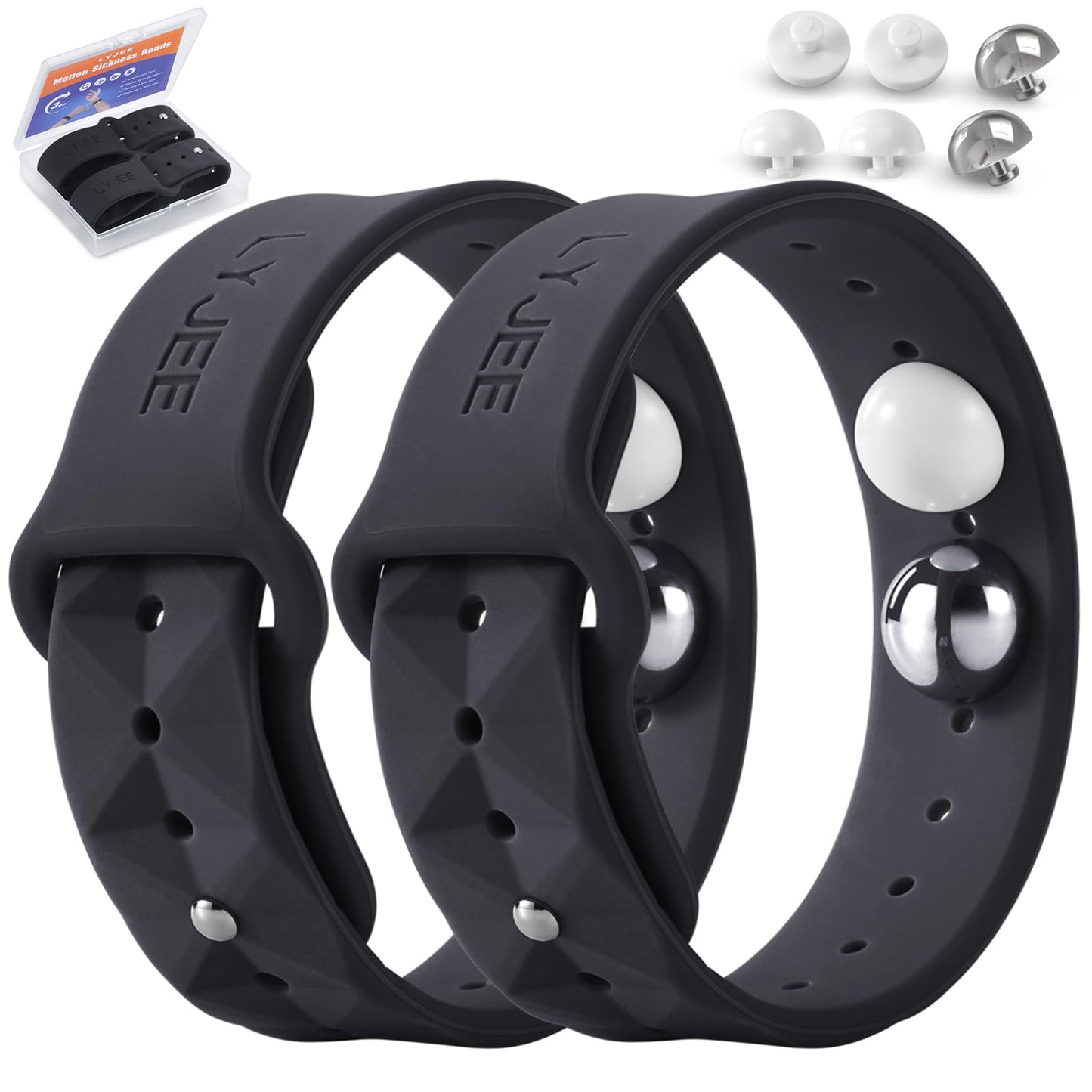 LYJEE Motion Sickness Bands – Quick, Drug-Free Nausea Relief for Travel (Adults & Kids)