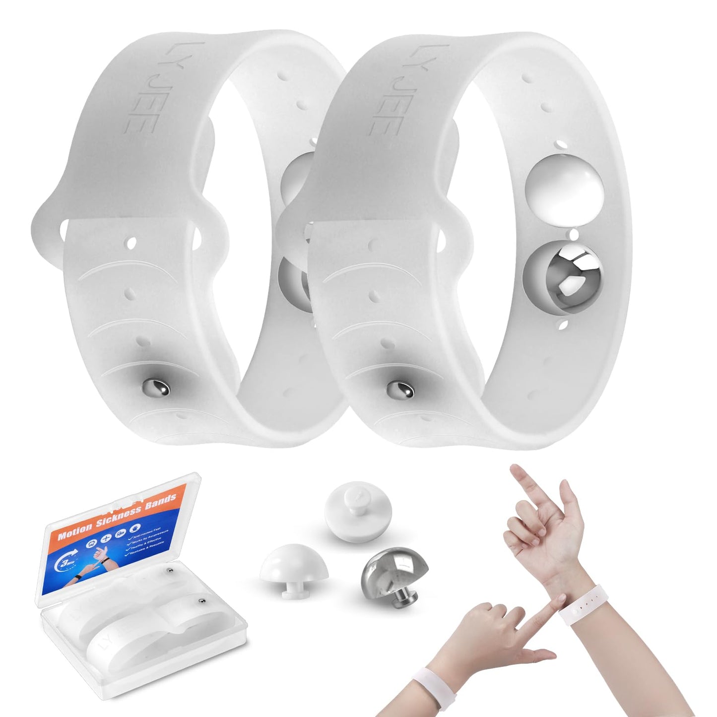 LYJEE Nausea Bands — Natural Motion Sickness Relief for Adults & Kids | Travel Wristbands