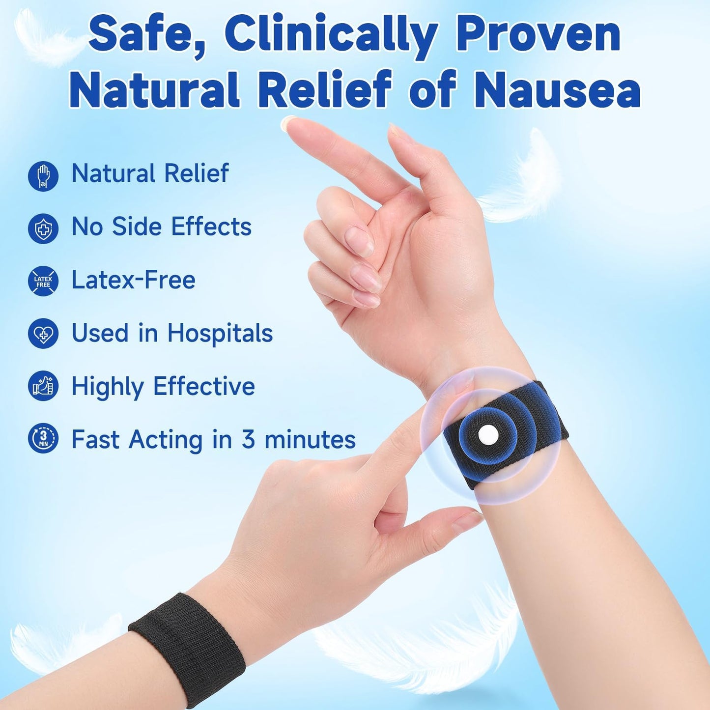 LYJEE Motion Sickness Bracelets | Nausea Relief for Travel, Pregnancy, Car, Sea & Air