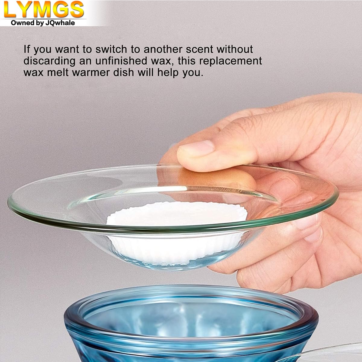 LYMGS 4.5 Inch Replacement Oil Warmer Dish – Glass Round 115mm Wax Melt Warmer Plate, 1 Pack