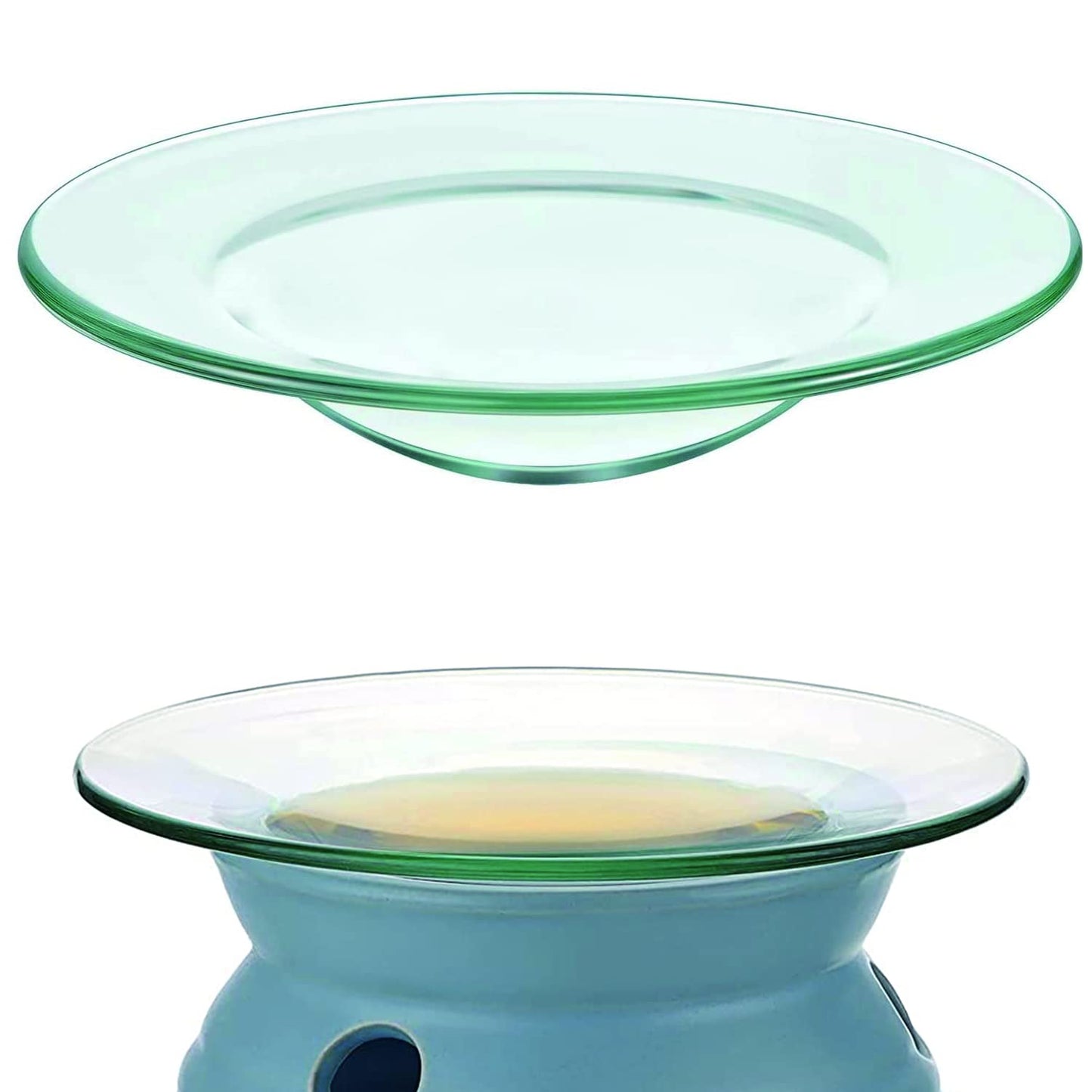 LYMGS 4.5 Inch Replacement Oil Warmer Dish – Glass Round 115mm Wax Melt Warmer Plate, 1 Pack