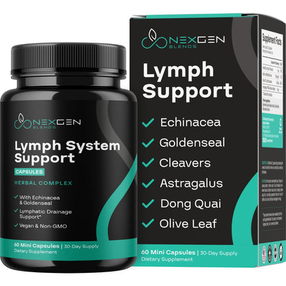 Herbal Lymph System Support - Vegan Lymphatic & Immune Support (1 Month)