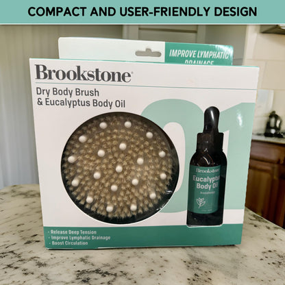 Pink Sky Brookstone Lymphatic Drainage Massage Kit | Wood Massager & Lymphatic Oil