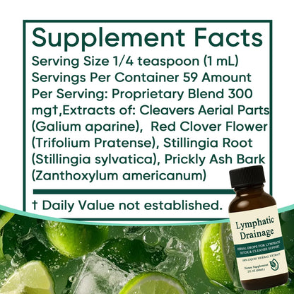 Lymphatic Drainage Drops – Immune Support, Fast-Absorbing, Vegan & Non-GMO | 2 Fl Oz