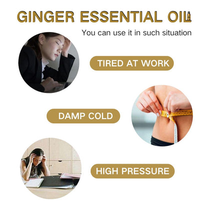 Ginger Essential Oil 10ml - Lymphatic Drainage Massage | Detox & Circulation