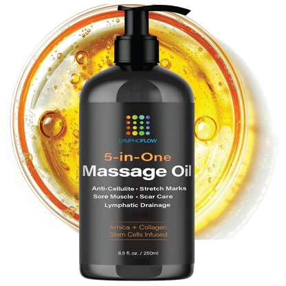 Lymphatic Drainage Massage Oil with Arnica, Collagen & Stem Cells – Post-Surgery Recovery (8.5 oz)