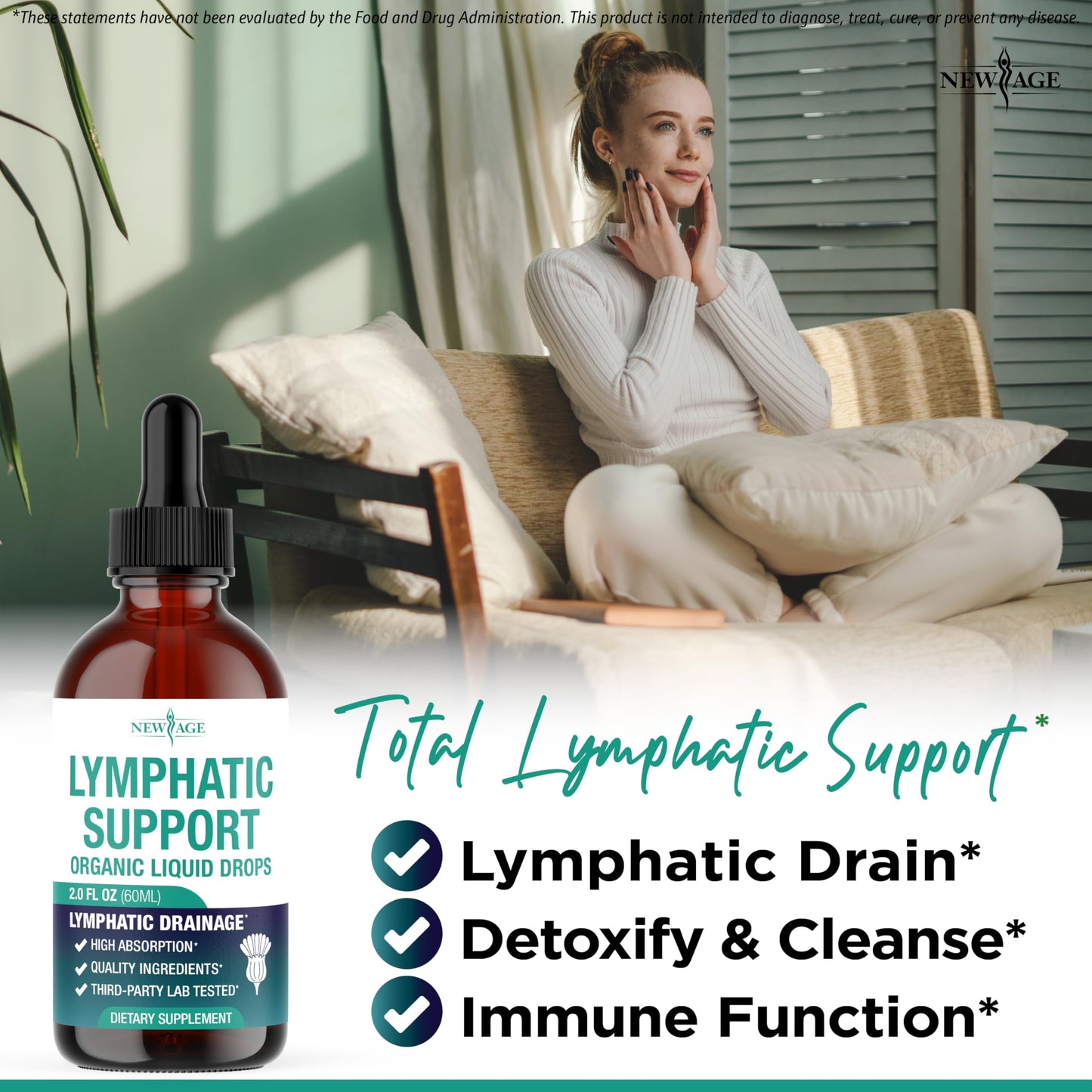Organic Lymphatic Drainage Drops – All-in-1 Herbal Lymphatic Health (4 oz)