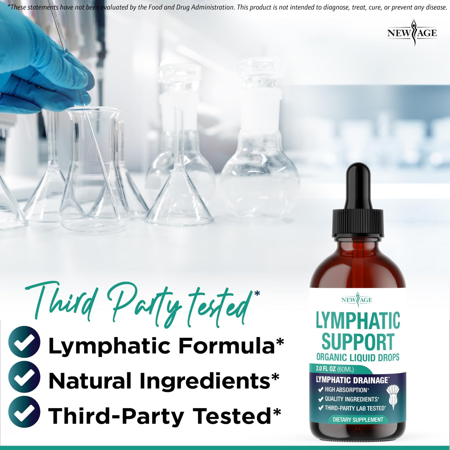 Organic Lymphatic Drainage Drops – All-in-1 Herbal Lymphatic Health (4 oz)