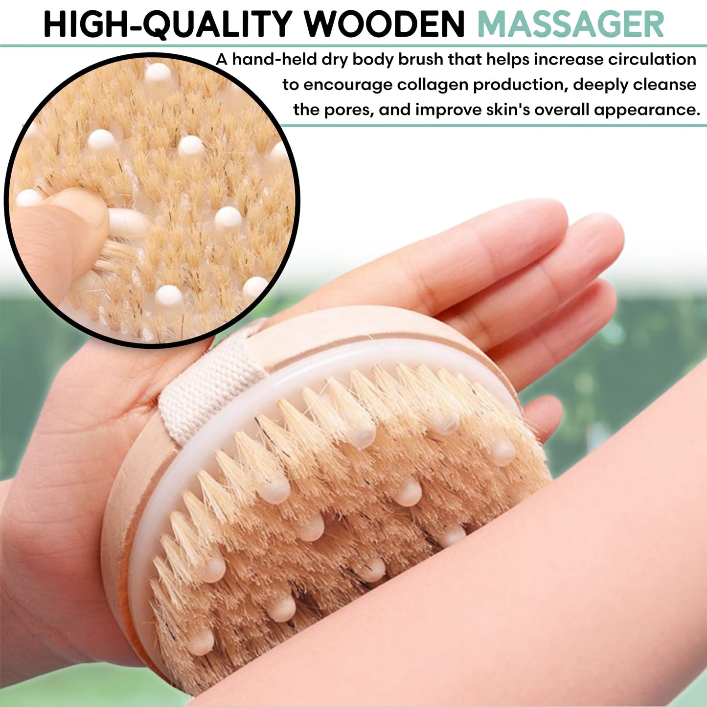 Pink Sky Brookstone Lymphatic Drainage Massage Kit | Wood Massager & Lymphatic Oil
