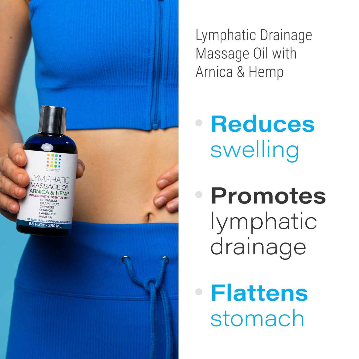Arnica & Hemp Lymphatic Massage Oil – 8.5 oz for Post-Surgery Recovery & Detox