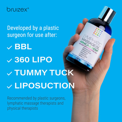 Arnica & Hemp Lymphatic Massage Oil – 8.5 oz for Post-Surgery Recovery & Detox