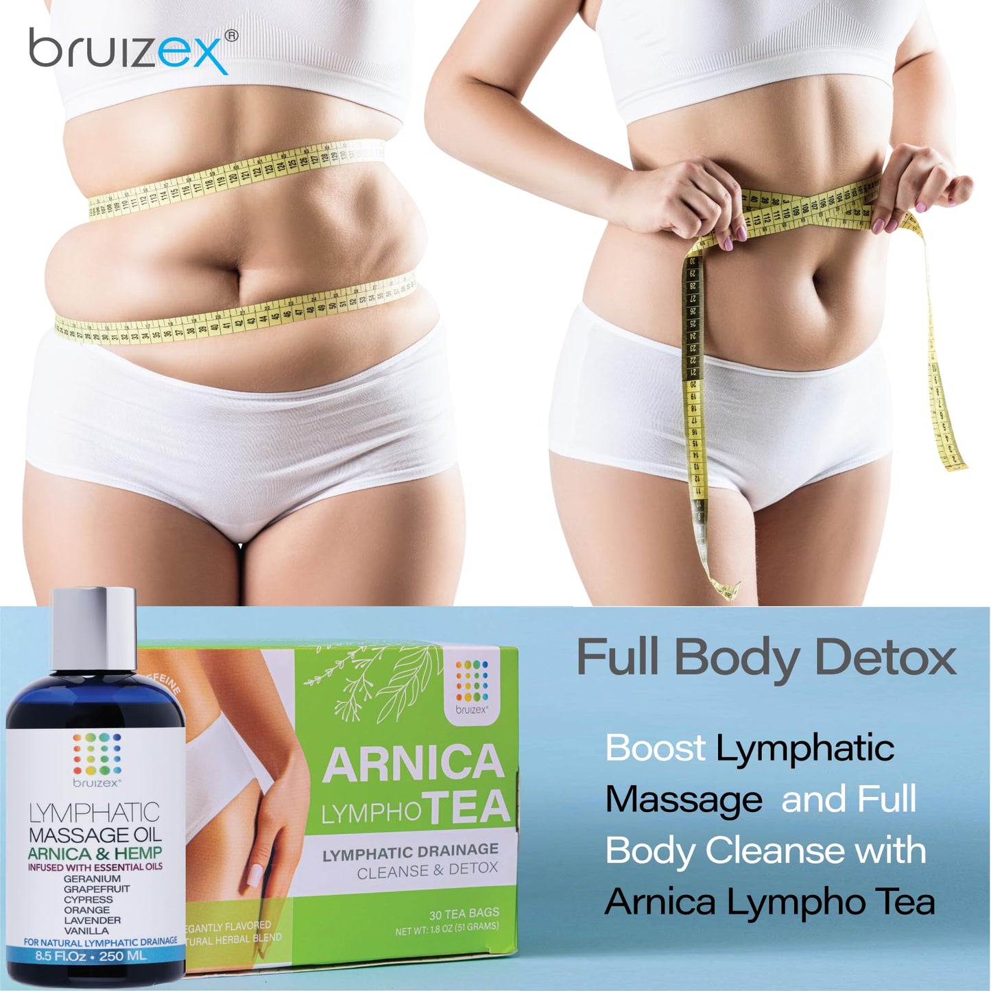 Arnica & Hemp Lymphatic Massage Oil – 8.5 oz for Post-Surgery Recovery & Detox
