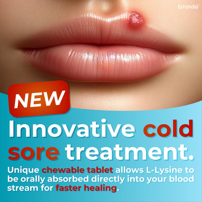 Lyranda® Lysine Cold Sore Treatment - Chewable L-Lysine Tablets, Faster Absorption