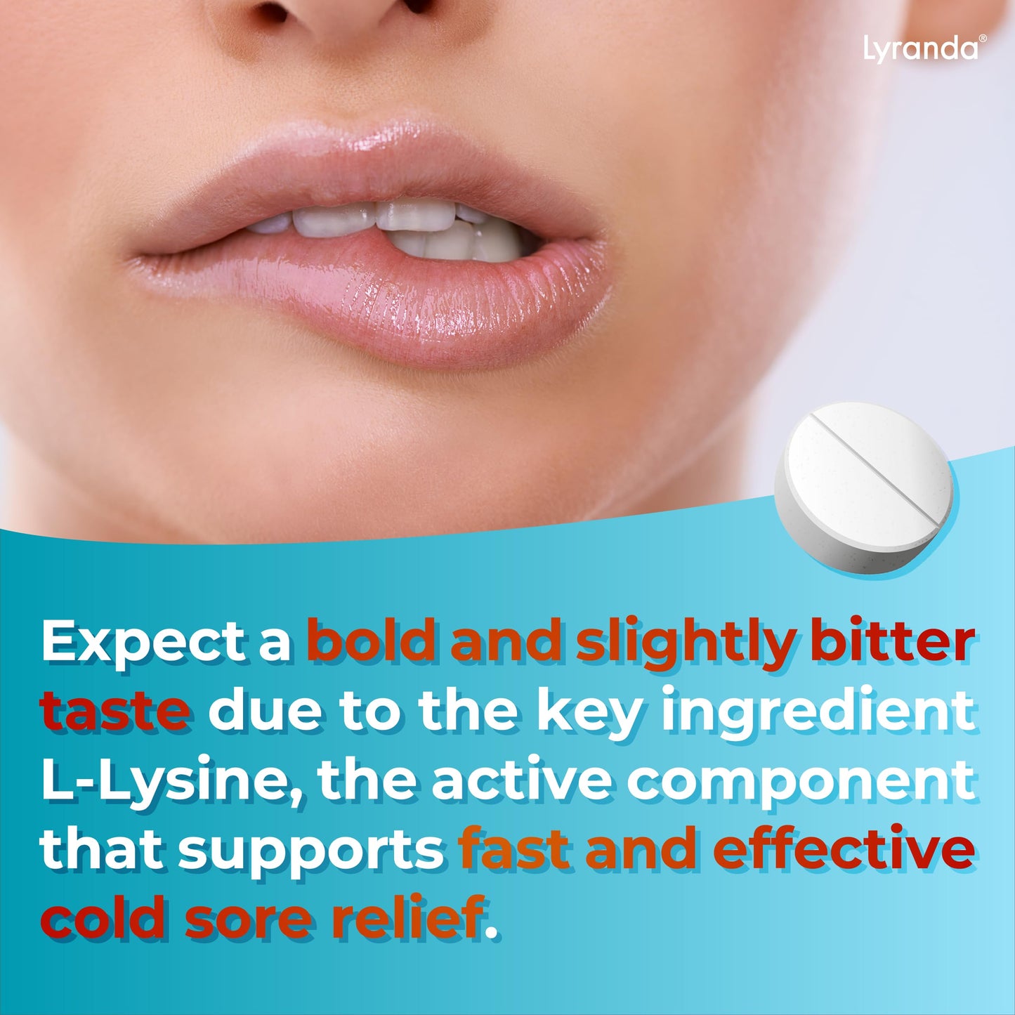 Lyranda® Lysine Cold Sore Treatment - Chewable L-Lysine Tablets, Faster Absorption