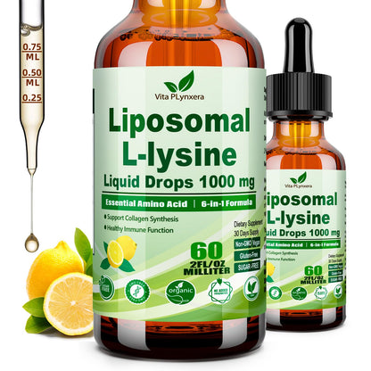 6-in-1 L-Lysine 1000mg Liquid Drops – Immune & Lip Health (Liposomal)
