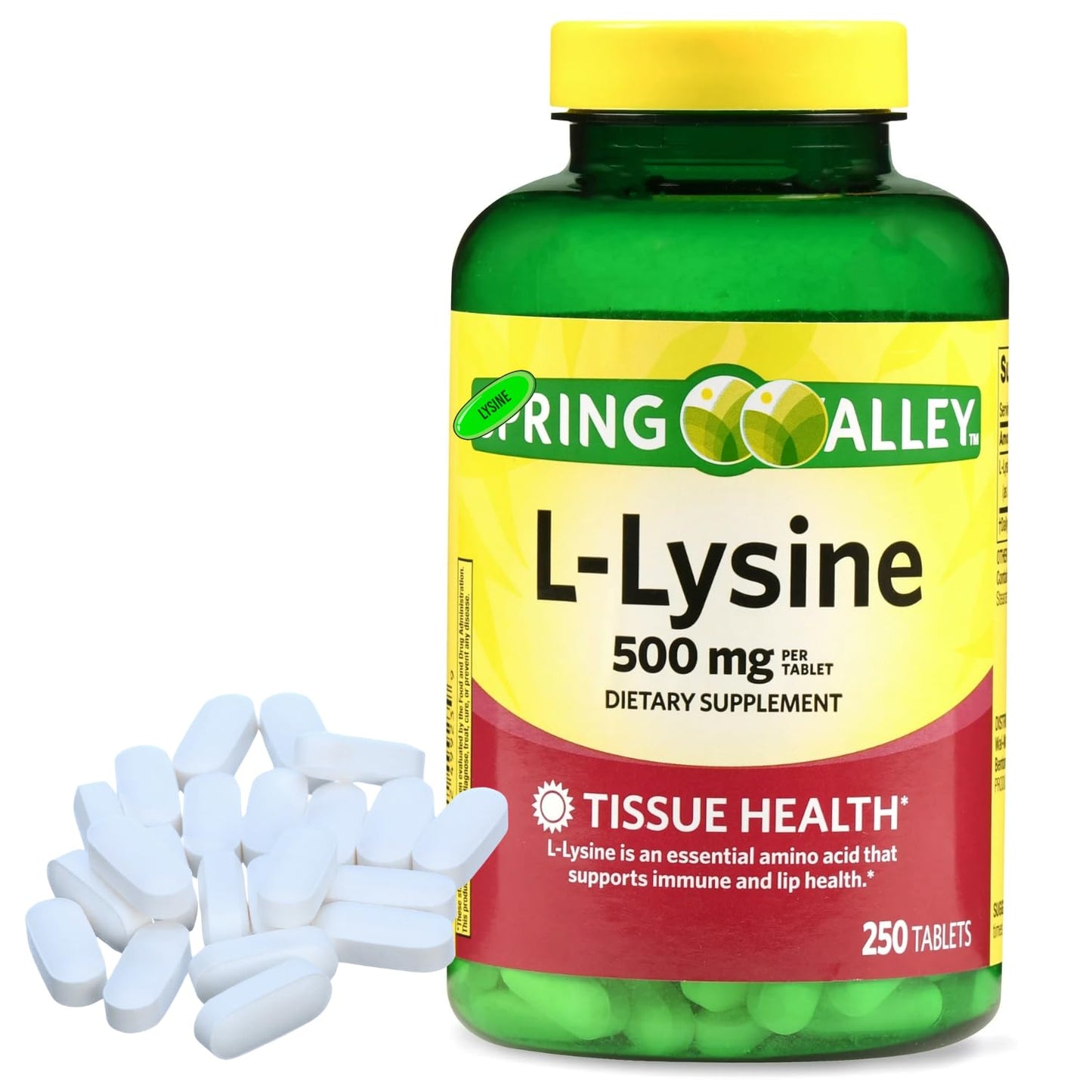 L Lysine 500mg Tablets – Immune Support & Healthy Skin, 250 Count