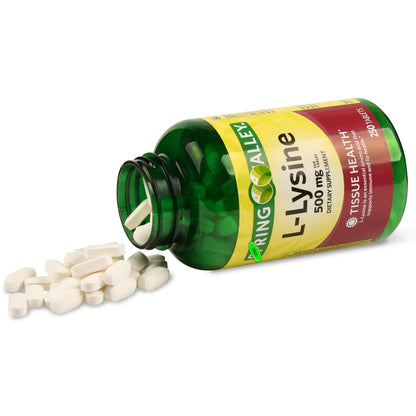 L Lysine 500mg Tablets – Immune Support & Healthy Skin, 250 Count