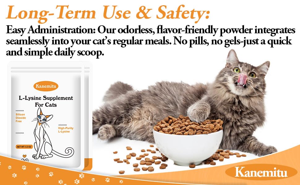 Lysine for Cats Micro Granulated L-Lysine Supplement 5.3 oz | Immune & Respiratory Support