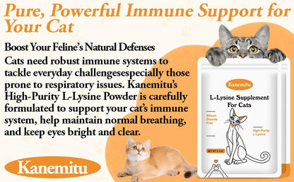 Lysine for Cats Micro Granulated L-Lysine Supplement 5.3 oz | Immune & Respiratory Support