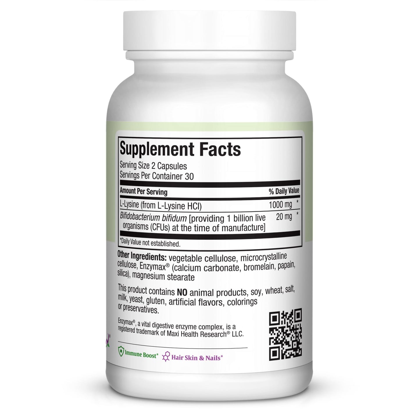 Lysine Complex with Probiotics – 1000 mg L-Lysine Capsules (60 Count)