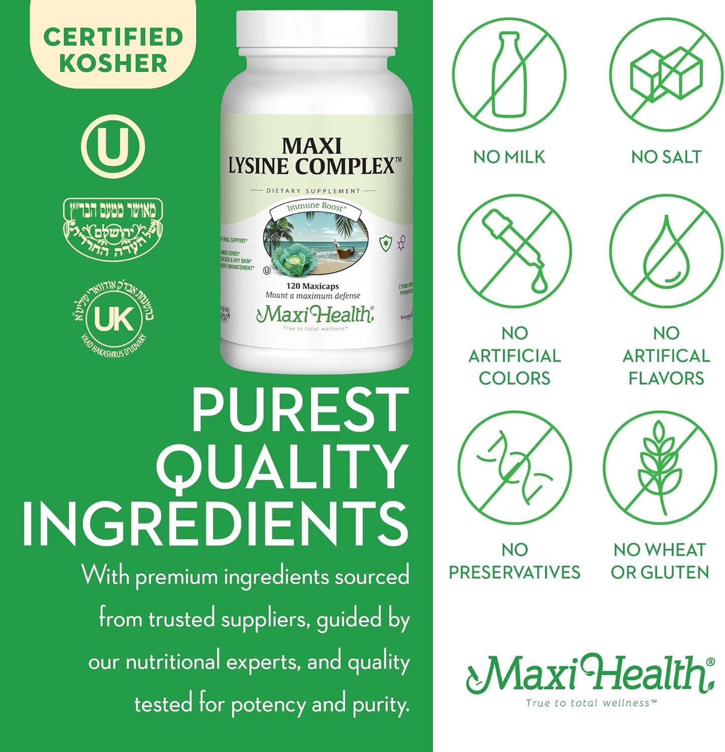 Lysine Complex with Probiotics – 1000 mg L-Lysine Capsules (60 Count)