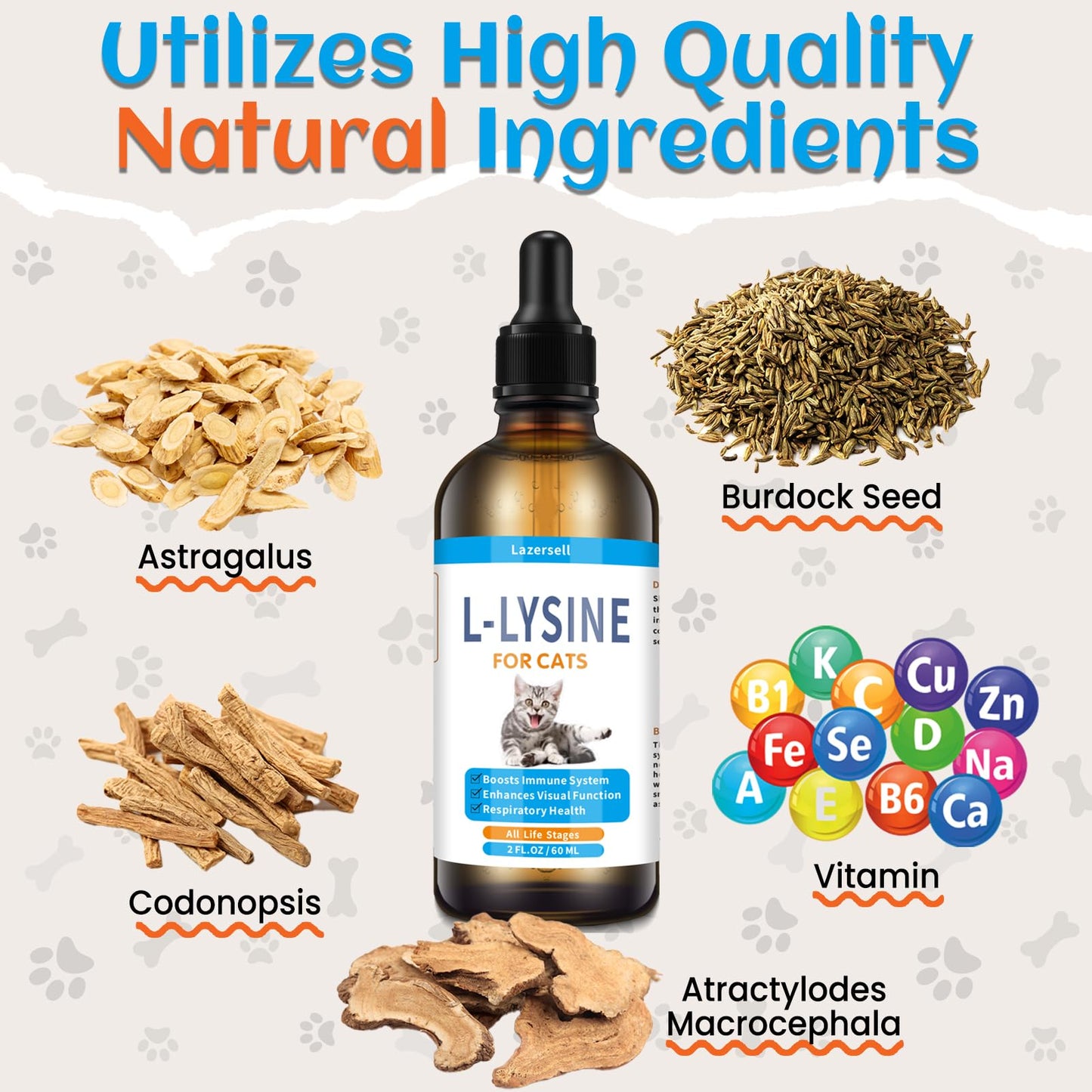 2PCS Lysine for Cats – Immune Support, L-Lysine Supplement for Feline Respiratory Health
