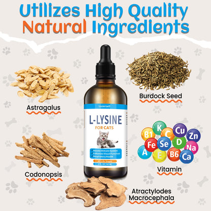 2PCS Lysine for Cats – Immune Support, L-Lysine Supplement for Feline Respiratory Health
