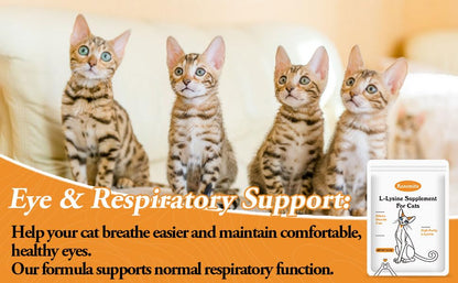 Lysine for Cats Micro Granulated L-Lysine Supplement 5.3 oz | Immune & Respiratory Support