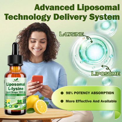 6-in-1 L-Lysine 1000mg Liquid Drops – Immune & Lip Health (Liposomal)