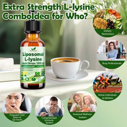 6-in-1 L-Lysine 1000mg Liquid Drops – Immune & Lip Health (Liposomal)
