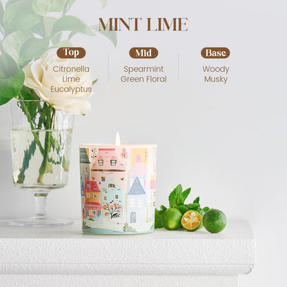 M&SENSE Mint Lime Candles – 10.2 oz Soy Wax, Non-Toxic, 60 Hours Burn, Home Scented Gifts