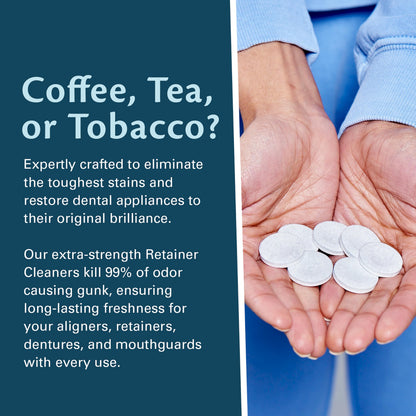Coffee & Tea Retainer Cleaner Tablets – 120 Count (4-Month) | M3 Naturals