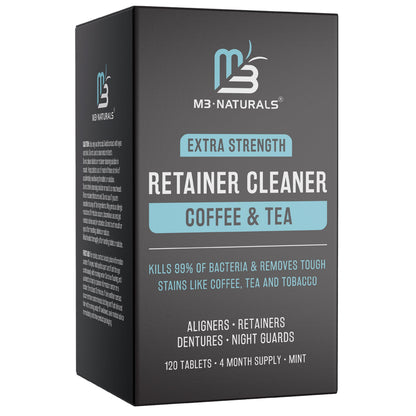 Coffee & Tea Retainer Cleaner Tablets – 120 Count (4-Month) | M3 Naturals