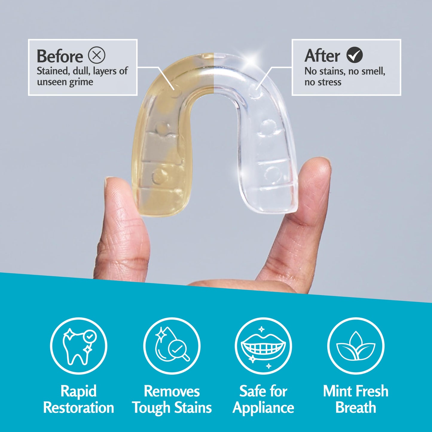 M3 Naturals Retainer Cleanser Tablets – Invisalign Cleaner, Odor & Stain Removal, 120 Tablets