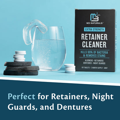 M3 Naturals Retainer Cleanser Tablets – 2 Month Supply for Dentures, Retainers, Mouth Guards