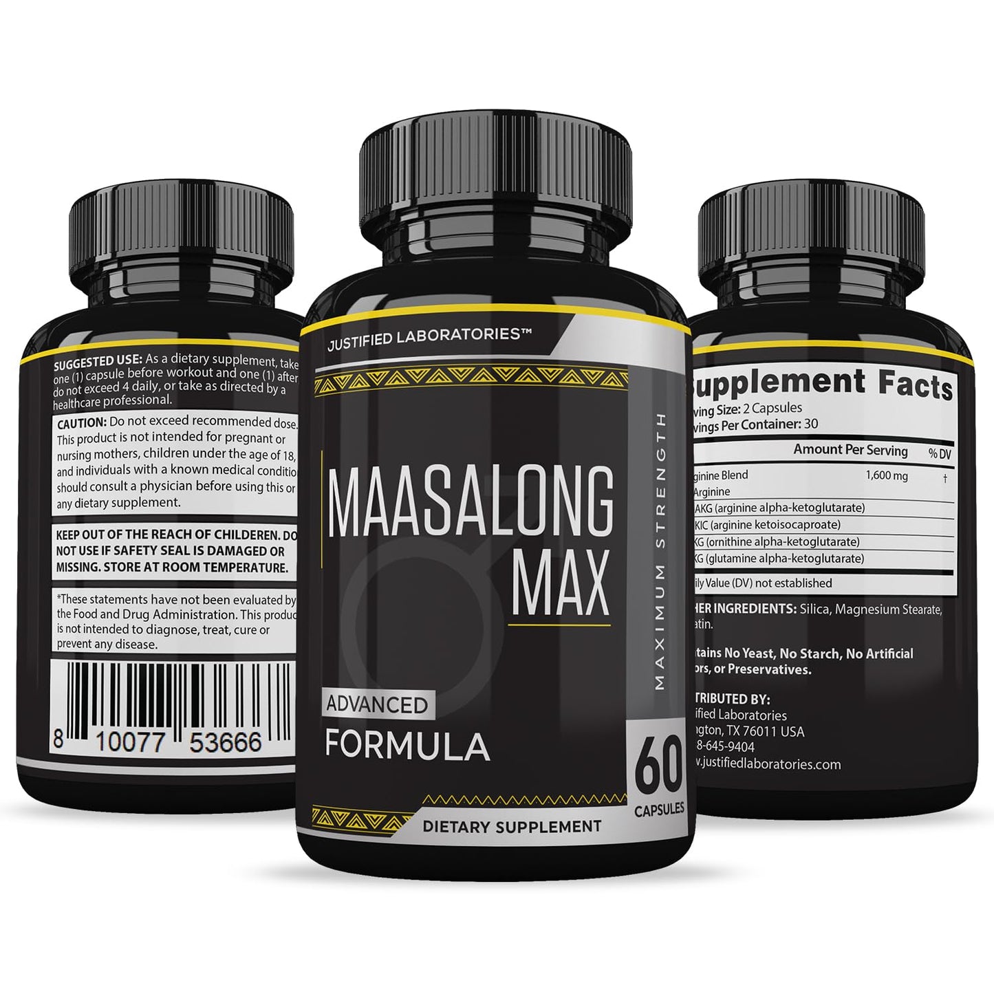 Maasalong Max 1600MG – Advanced Men's Health Formula | Justified Laboratories