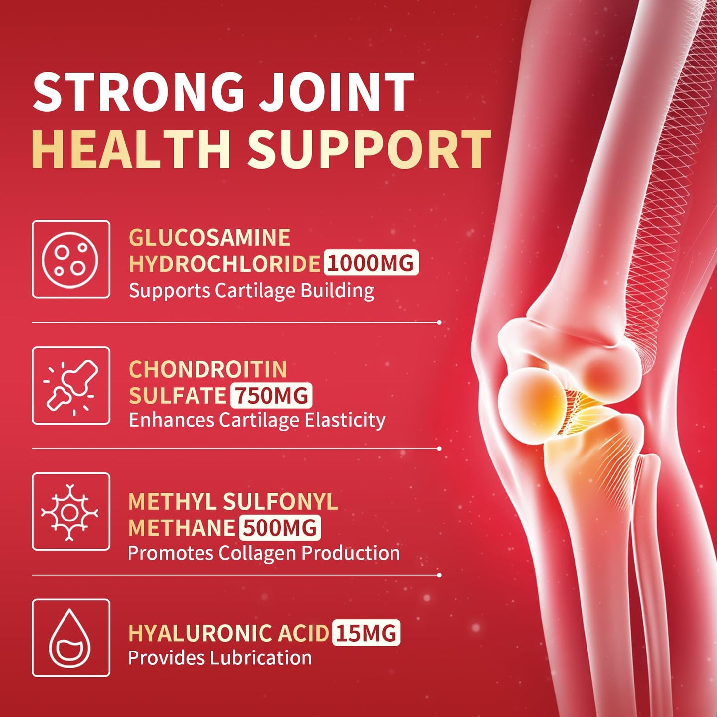 MABEFY 2 Pack Glucosamine Chondroitin Gummies – 1000mg Glucosamine, 750mg Chondroitin, MSM, Turmeric, Quercetin, Vitamin E – Joint Health Raspberry