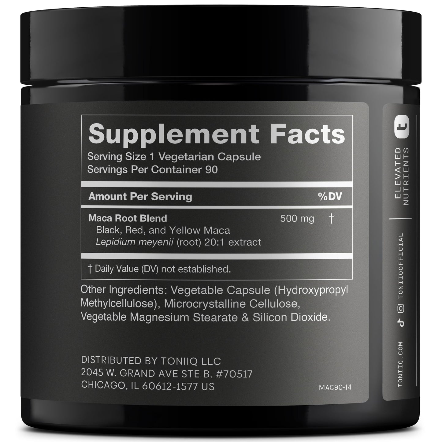 Maca Root 20:1 Extract - Black Red Yellow Maca Complex - 90 Caps