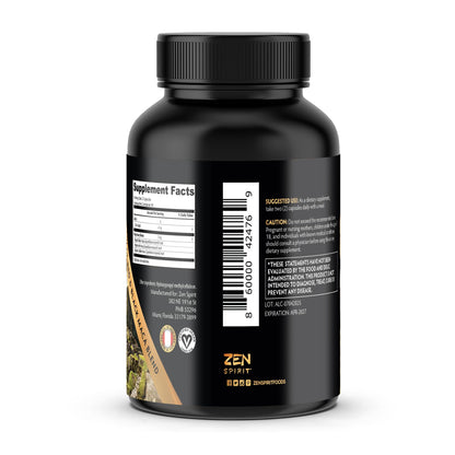 Zen Spirit Maca Root Capsules Gelatinized - Organic, Vegan, 500mg (180 Pills)