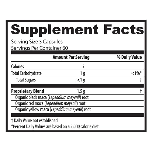 Zen Spirit Maca Root Capsules Gelatinized - Organic, Vegan, 500mg (180 Pills)
