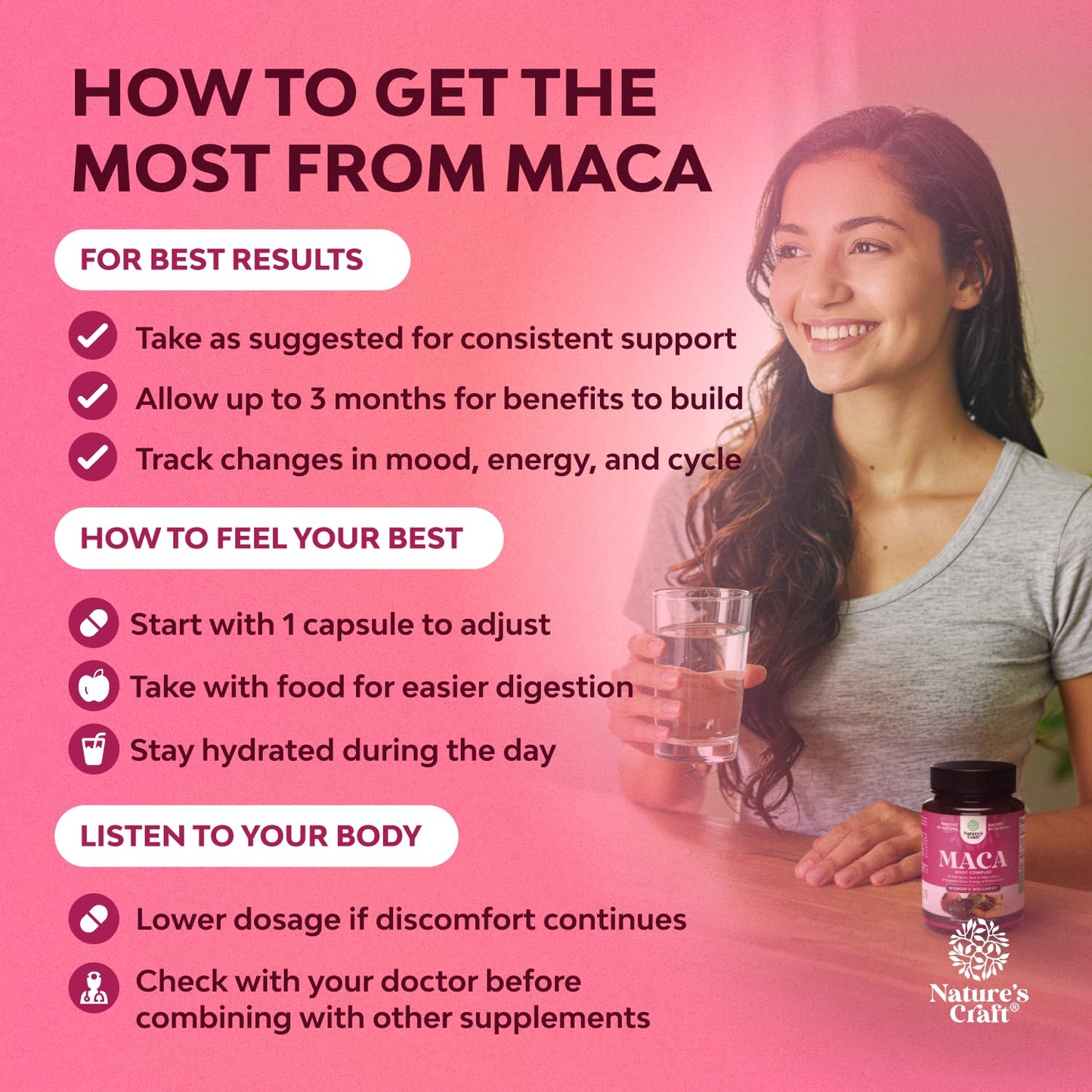 Organic Maca Root Capsules for Women – Non-GMO, Vegan, Gluten-Free (120ct)