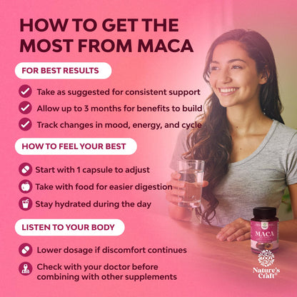 Organic Maca Root Capsules for Women – Non-GMO, Vegan, Gluten-Free (120ct)