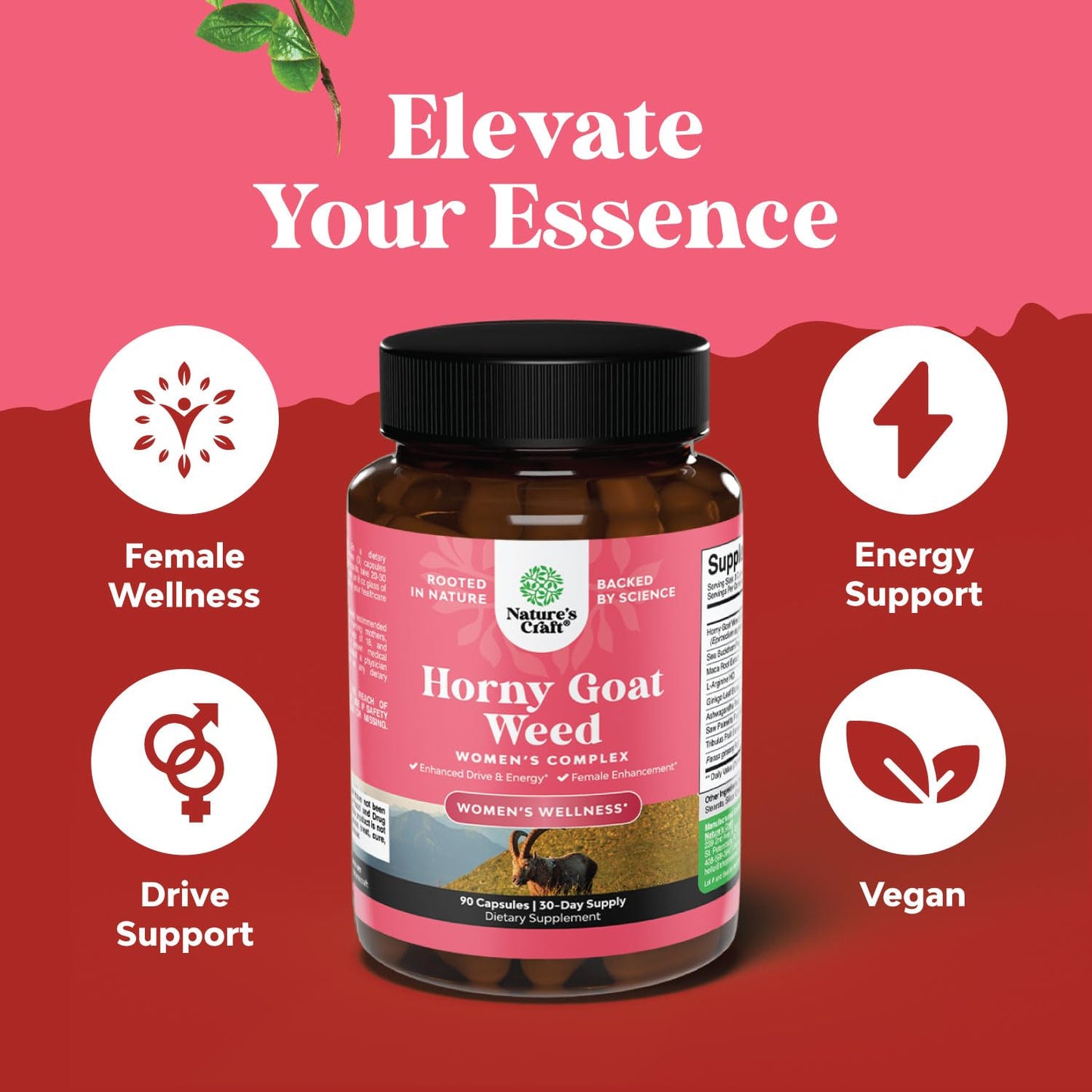 Horny Goat Weed for Women – Hormone Balance & Mood Support | 90 Count