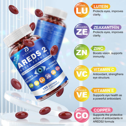 AREDS2 Eye Vitamin & Mineral Supplement — Lutein & Zeaxanthin, C & E, Zinc & Copper | 150 Softgels